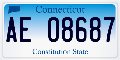 CT license plate AE08687
