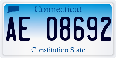 CT license plate AE08692