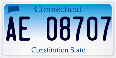 CT license plate AE08707