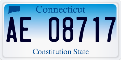 CT license plate AE08717