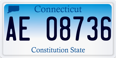 CT license plate AE08736