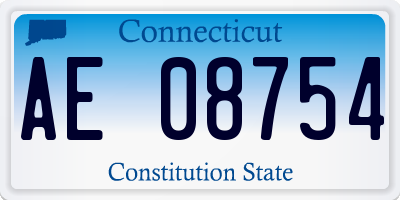 CT license plate AE08754