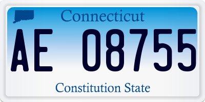 CT license plate AE08755