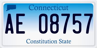 CT license plate AE08757