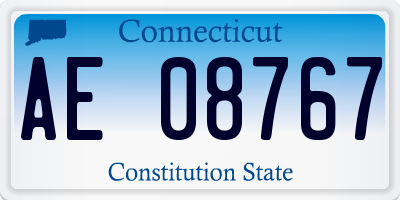 CT license plate AE08767