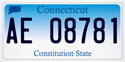 CT license plate AE08781
