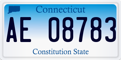 CT license plate AE08783
