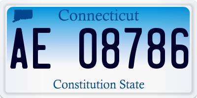 CT license plate AE08786