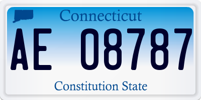CT license plate AE08787