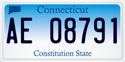 CT license plate AE08791