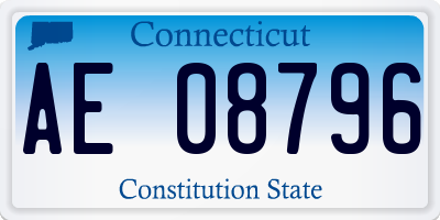 CT license plate AE08796