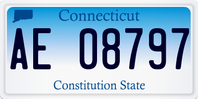 CT license plate AE08797