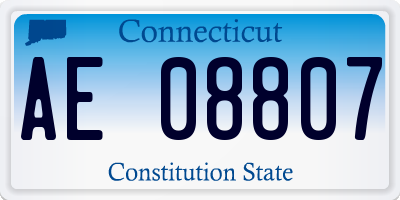 CT license plate AE08807