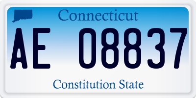 CT license plate AE08837