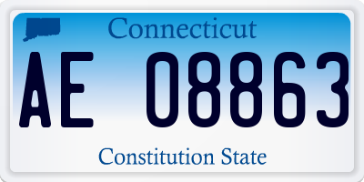 CT license plate AE08863