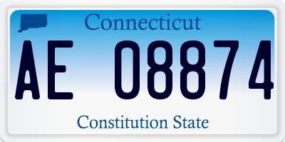 CT license plate AE08874