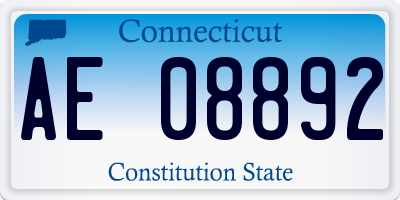 CT license plate AE08892