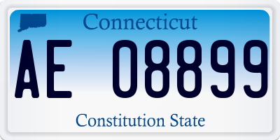 CT license plate AE08899