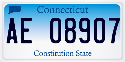 CT license plate AE08907