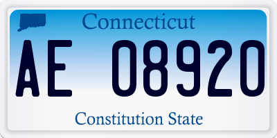 CT license plate AE08920