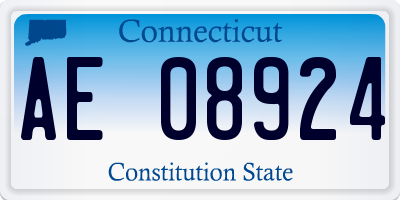 CT license plate AE08924