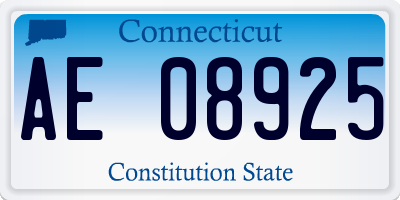 CT license plate AE08925