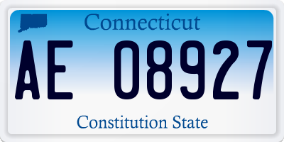 CT license plate AE08927