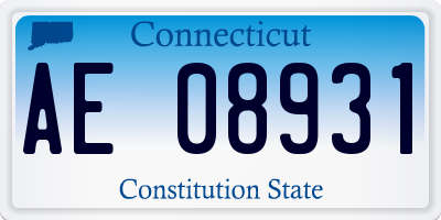 CT license plate AE08931
