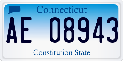 CT license plate AE08943