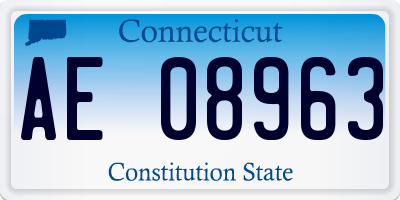 CT license plate AE08963