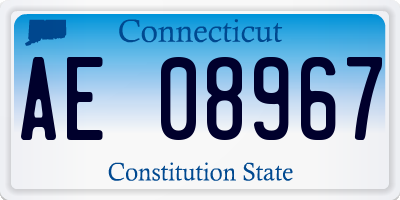 CT license plate AE08967