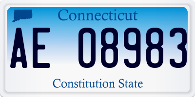 CT license plate AE08983