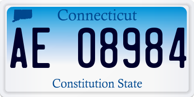 CT license plate AE08984