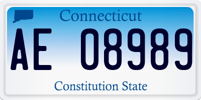 CT license plate AE08989