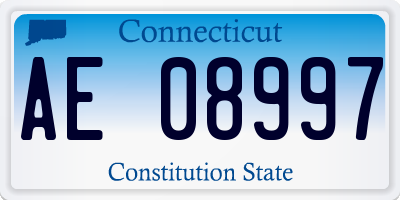CT license plate AE08997