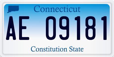 CT license plate AE09181