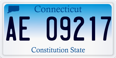 CT license plate AE09217