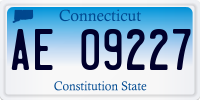 CT license plate AE09227