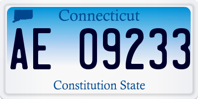 CT license plate AE09233