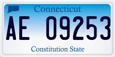 CT license plate AE09253