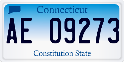 CT license plate AE09273