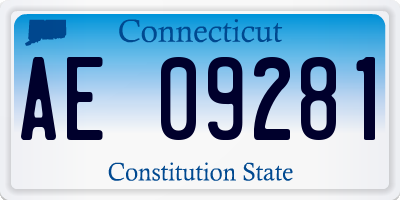 CT license plate AE09281