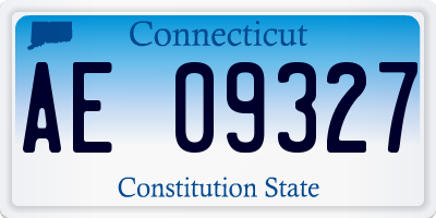 CT license plate AE09327