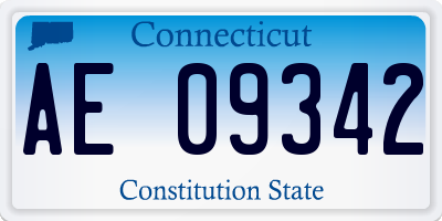 CT license plate AE09342