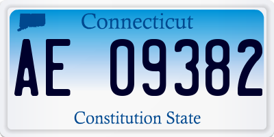 CT license plate AE09382