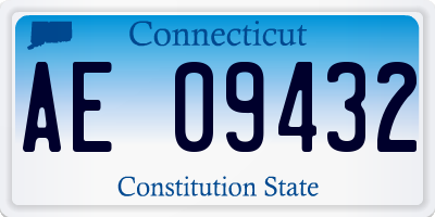 CT license plate AE09432