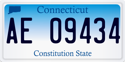 CT license plate AE09434