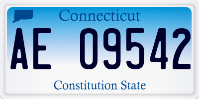 CT license plate AE09542