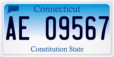 CT license plate AE09567