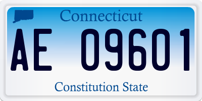 CT license plate AE09601